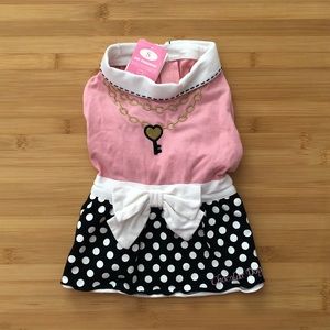 DOG | Cream, Pink & Black Polka Dot Skirt/Outfit